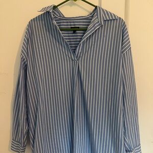Talbots Light Blue and White Striped Top